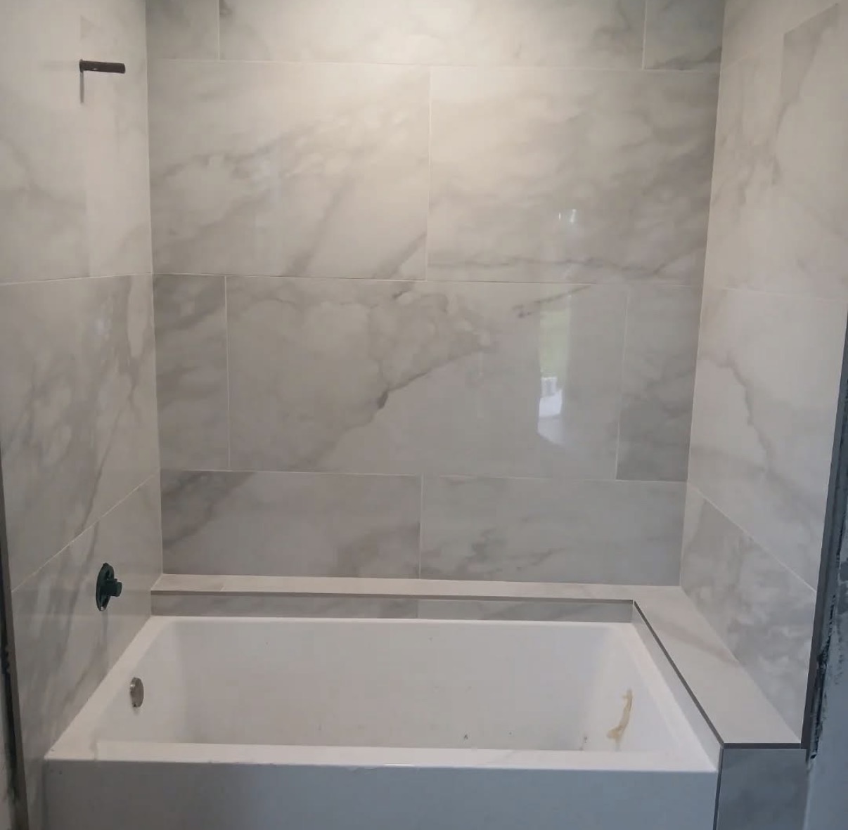 Bathroom after remodel - marble tile shower