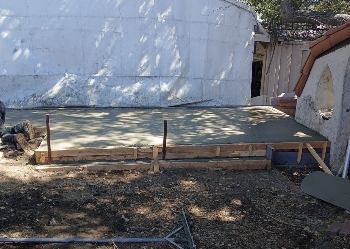 Before: concrete pour with wood forms