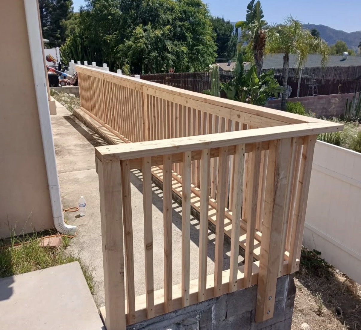 After: new wood deck and railing