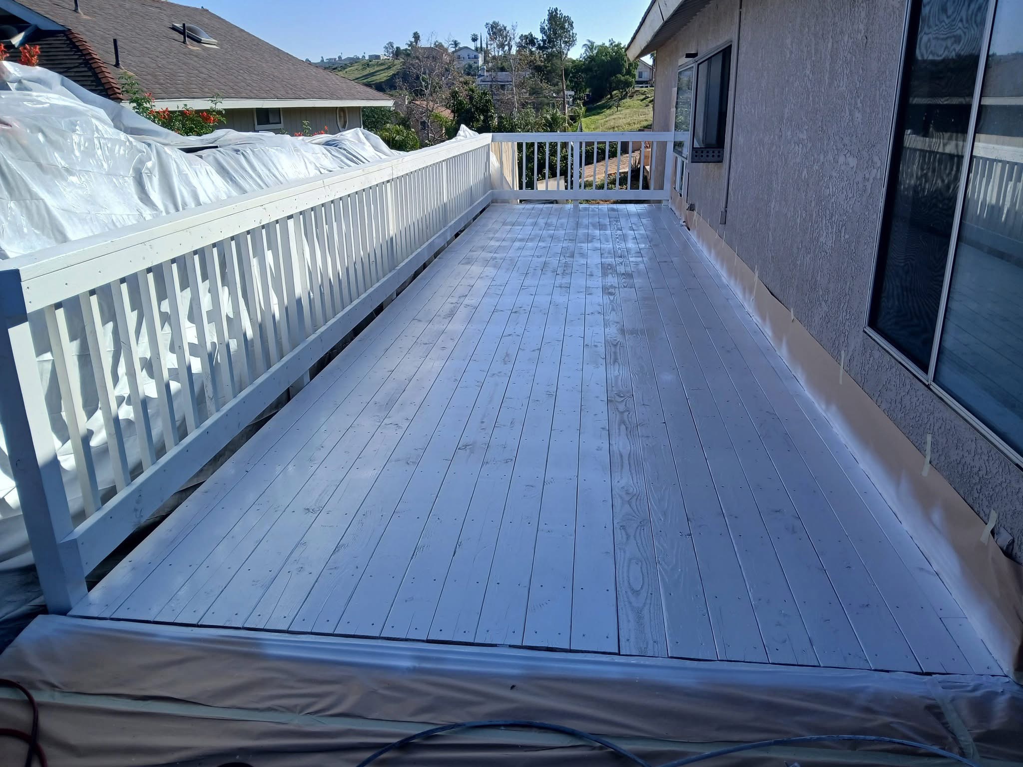 After: white painted deck