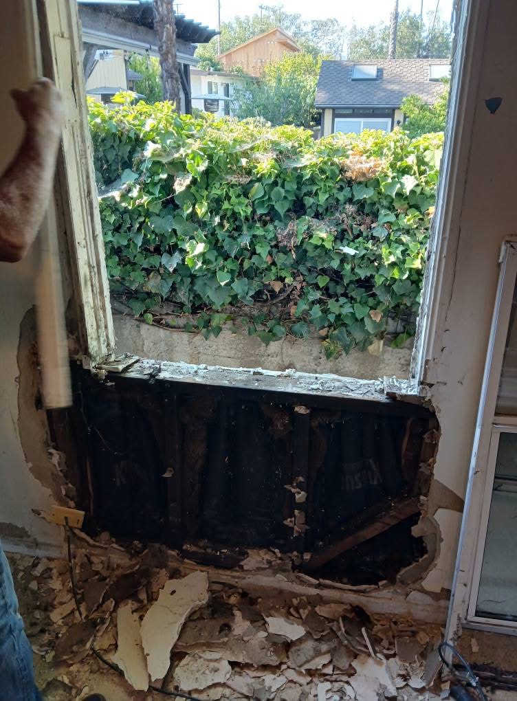 Before: wall opened up